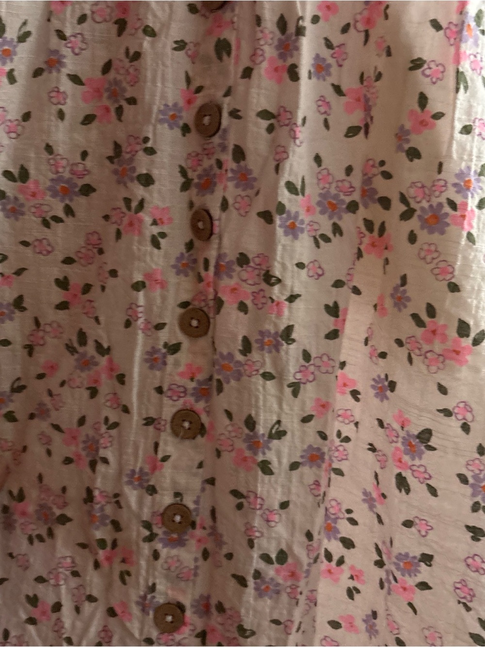 Cat & Jack Floral Button-Front Dress in Cream, Pink, Lavender, and Green
